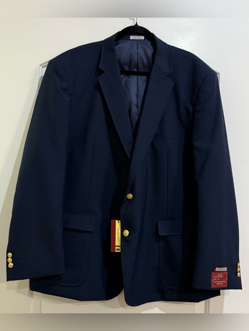 Men’s Louis Martin Navy Sport Coat. Size 52R. New with tags. - Picture 2 of 9